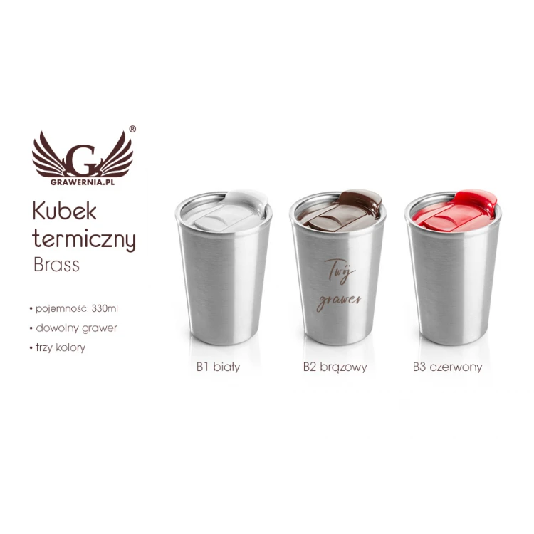 Kubek termiczny z grawerem - BRASS - 320ml - KUB018