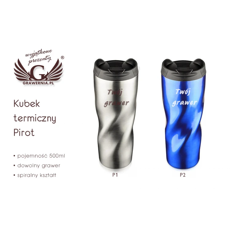 Kubek termiczny z grawerem - PIROT - poj. 500ml - KUB035