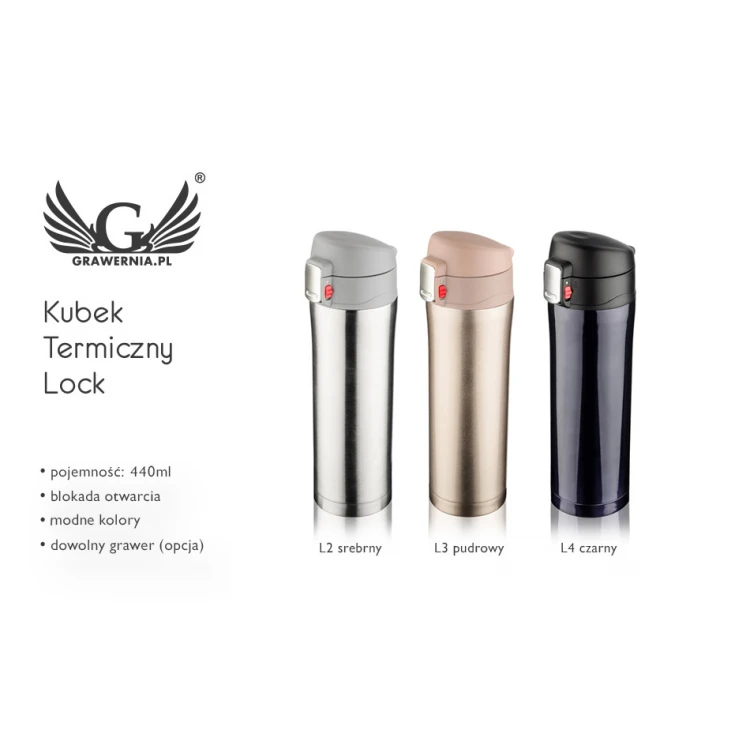 Kubek termiczny z grawerem - LOCK - poj. 440ml - KUB032
