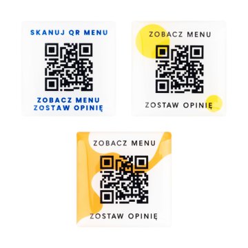 Kwadratowe menu z kodem QR - tworzywo HIPS z domingiem - wym. 40mm - MEN027