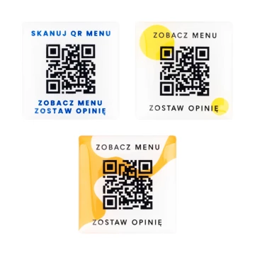 Kwadratowe menu z kodem QR - tworzywo HIPS z domingiem - wym. 40mm - MEN027