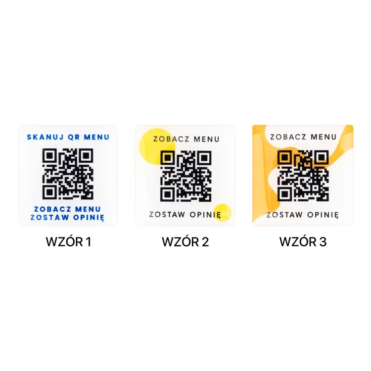 Kwadratowe menu z kodem QR - tworzywo HIPS z domingiem - wym. 40mm - MEN027