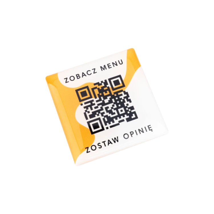 Kwadratowe menu z kodem QR - tworzywo HIPS z domingiem - wym. 40mm - MEN027