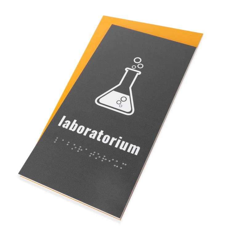 Laboratorium - tabliczka z pismem Braille'a - wym. 130x250mm - PCW twarde - HORIZON - TAB516