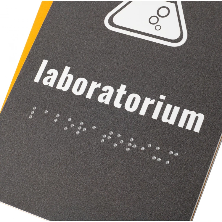 Laboratorium - tabliczka z pismem Braille'a - wym. 130x250mm - PCW twarde - HORIZON - TAB516