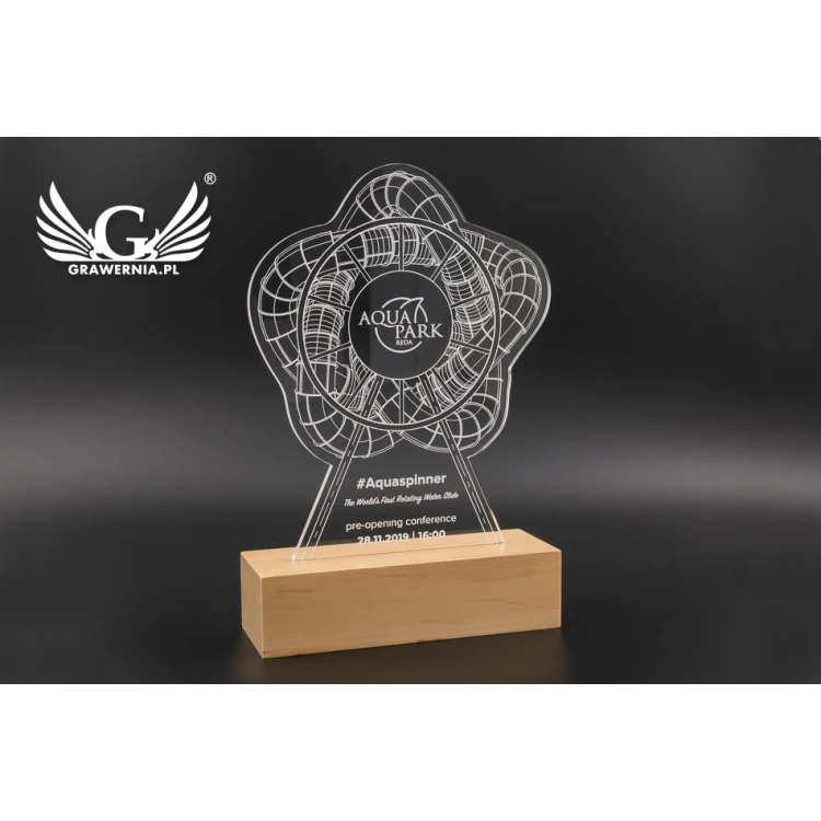Lampa 3D LED RGB z dowolnym logotypem - sterowana z pilota - L3D020