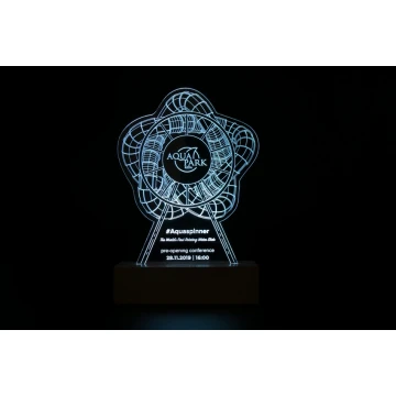 Lampa 3D LED RGB z dowolnym logotypem - sterowana z pilota - L3D020