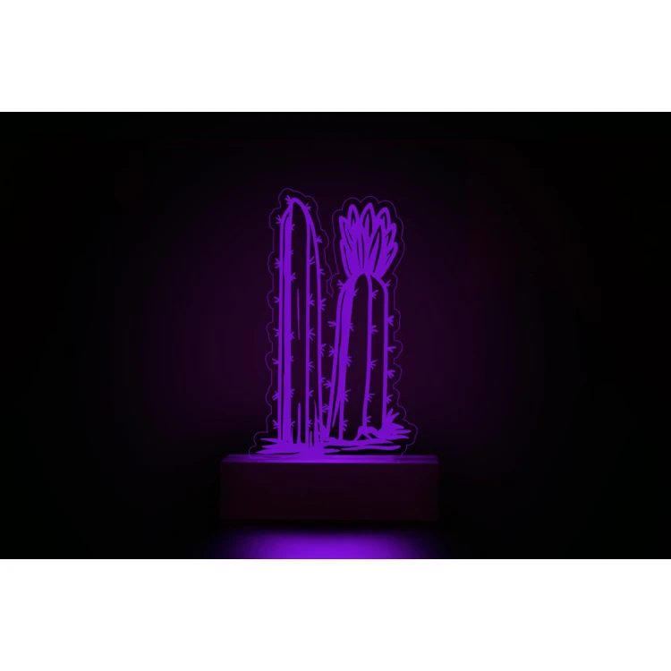 Lampa LED RGB Kaktus 3 - sterowana z pilota - LED030