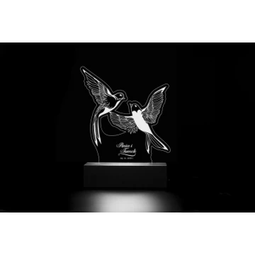 Lampa LED RGB sterowana z pilota - Prezent dla Pary Młodej - L3D004