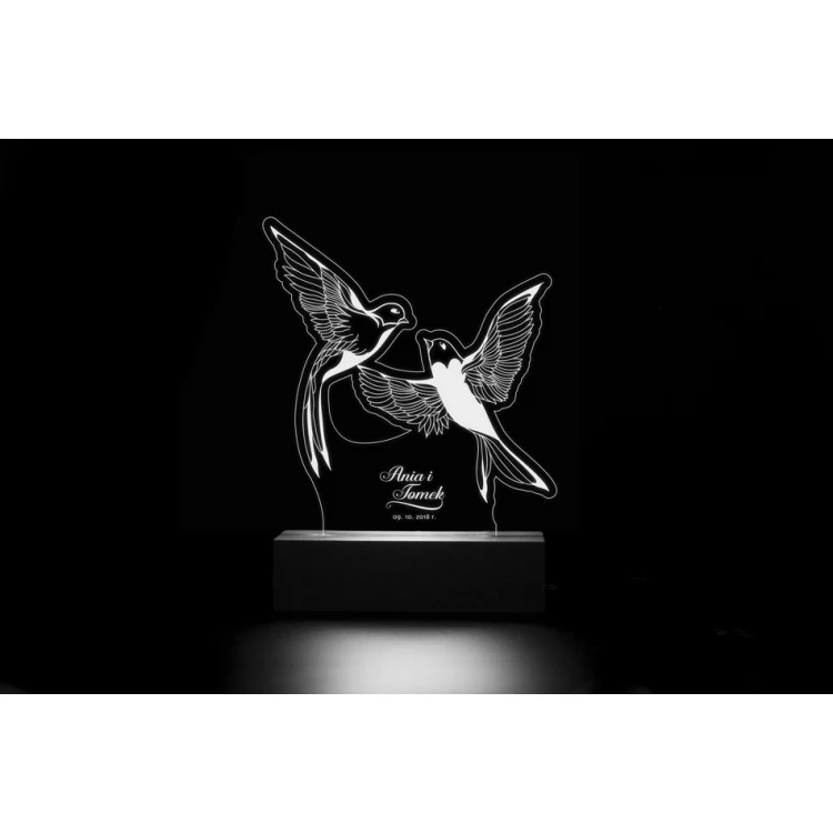 Lampa LED RGB sterowana z pilota - Prezent dla Pary Młodej - L3D004