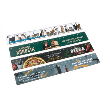 LINIJKI REKLAMOWE SZKOLNE z dowolnym kolorowym nadrukiem UV - LIN001