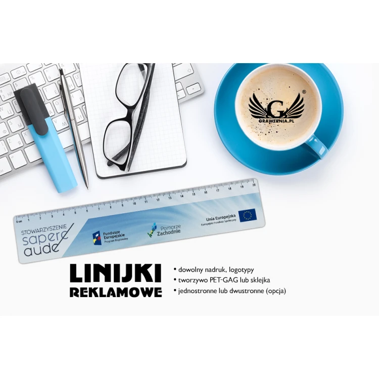 LINIJKI REKLAMOWE z dowolnym kolorowym nadrukiem UV - LIN002