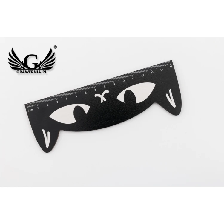 Linijki z drewna - Koty - kolorowy druk UV - LIN005