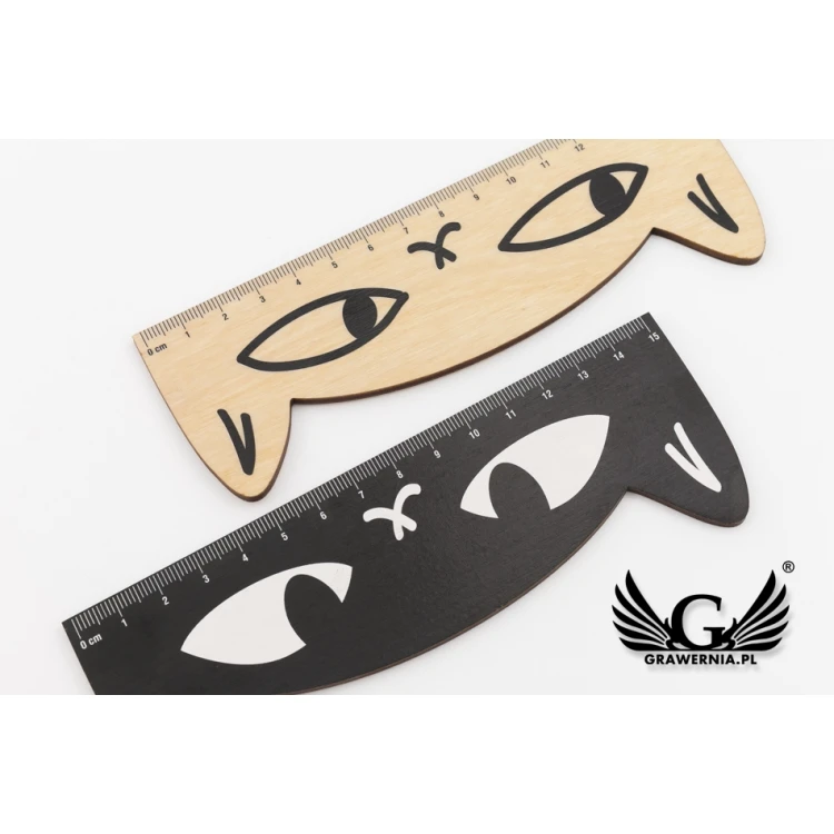 Linijki z drewna - Koty - kolorowy druk UV - LIN005