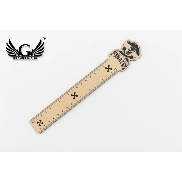Linijki z drewna - Piraci - kolorowy druk UV - LIN006