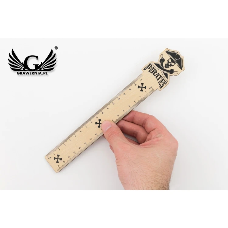 Linijki z drewna - Piraci - kolorowy druk UV - LIN006