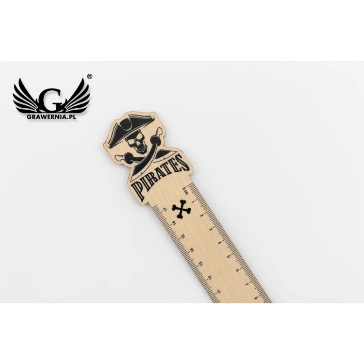 Linijki z drewna - Piraci - kolorowy druk UV - LIN006