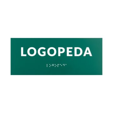 Logopeda - tabliczka na drzwi lub ścianę z pismem Braille'a - wym. 200x80mm - TAB563