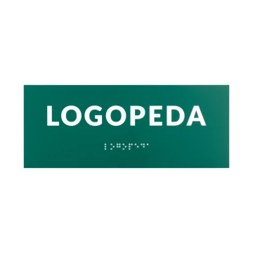 Logopeda - tabliczka na drzwi lub ścianę z pismem Braille'a - wym. 200x80mm - TAB563