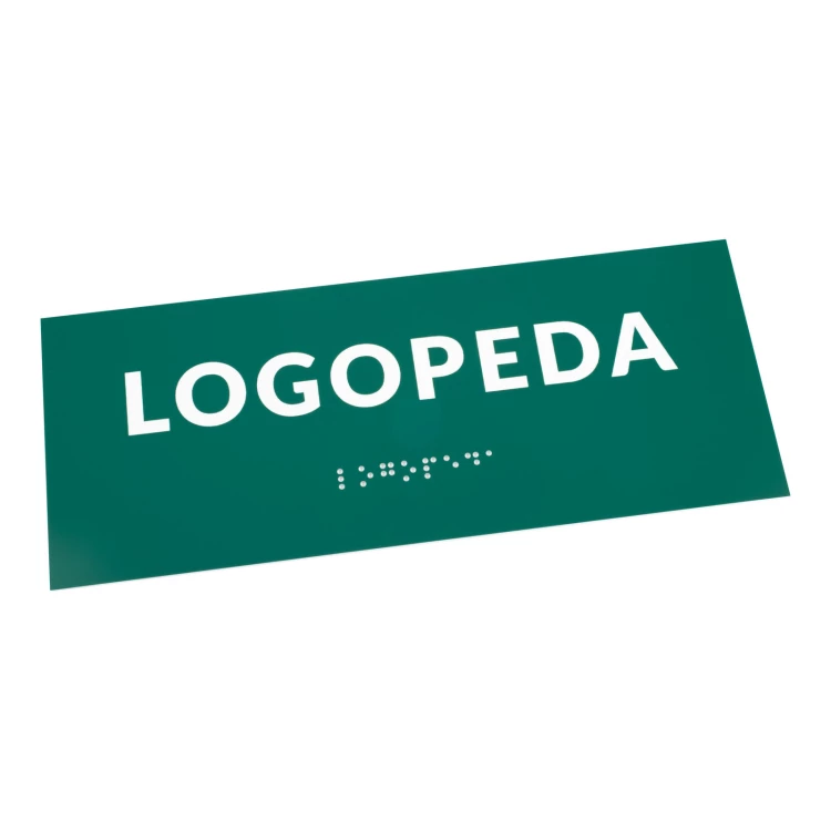 Logopeda - tabliczka na drzwi lub ścianę z pismem Braille'a - wym. 200x80mm - TAB563