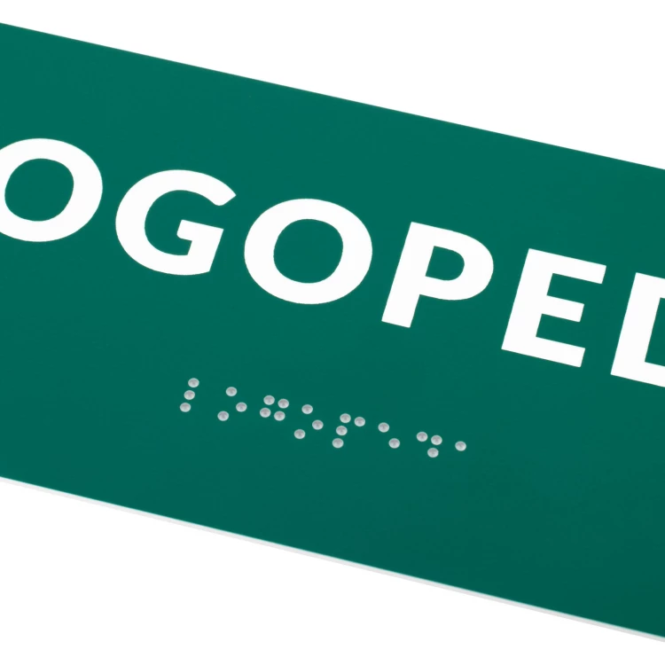 Logopeda - tabliczka na drzwi lub ścianę z pismem Braille'a - wym. 200x80mm - TAB563