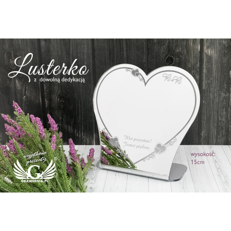 Lusterko dla ukochanej z dowolną dedykacją - DEK009