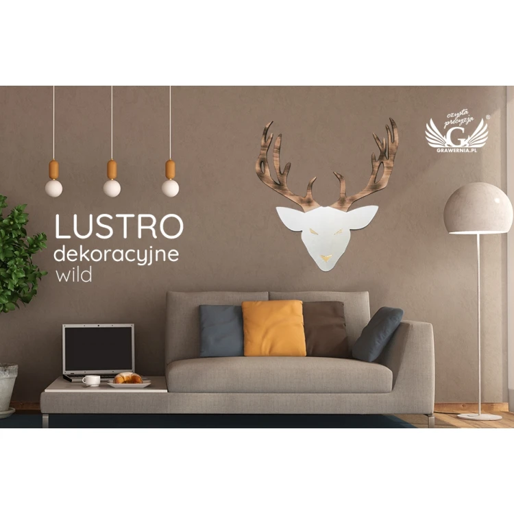 Lustro dekoracyjne z drewnem - WILD - LDK007
