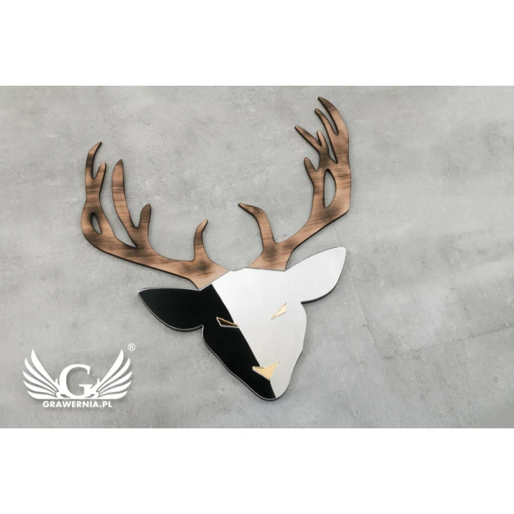 Lustro dekoracyjne z drewnem - WILD - LDK007