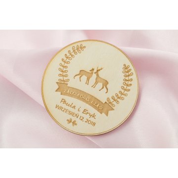 Magnesy drewniane zarezerwuj czas - grawerowane laserem - MGN012