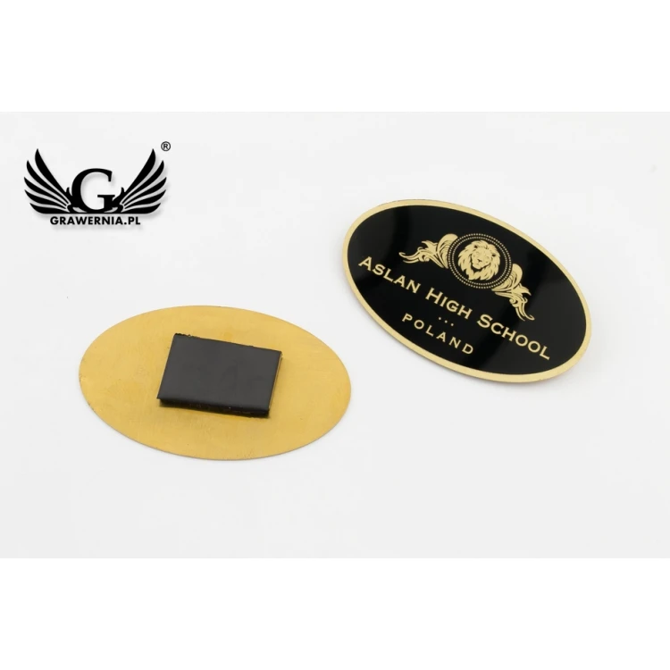 Magnesy mosiężne Exclusive z Twoim logo - wymiary: 50x30mm - PS032