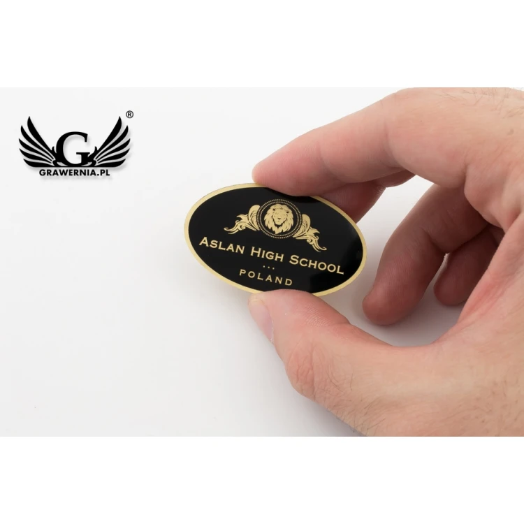 Magnesy mosiężne Exclusive z Twoim logo - wymiary: 50x30mm - PS032