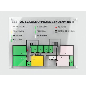 Mały plan tyflograficzny z pismem Braille'a - plexi i ADA - wym: 430x320mm - TAB528