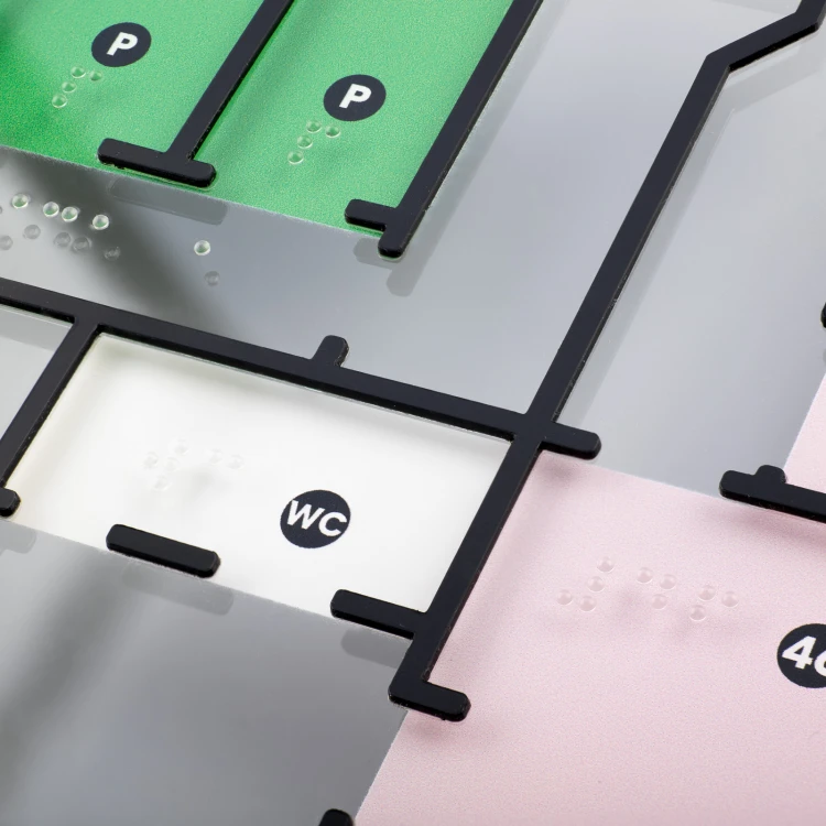 Mały plan tyflograficzny z pismem Braille'a - plexi i ADA - wym: 430x320mm - TAB528