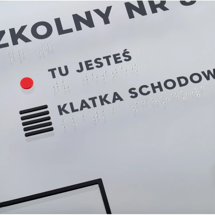 Mały plan tyflograficzny z pismem Braille'a - plexi i ADA - wym: 430x320mm - TAB528