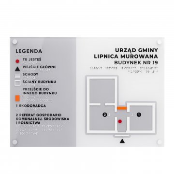 Mały plan tyflograficzny z pismem Braille'a - plexi i ADA - wym: 420x297mm - TAB534