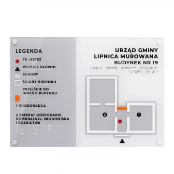 Mały plan tyflograficzny z pismem Braille'a - plexi i ADA - wym: 420x297mm - TAB534