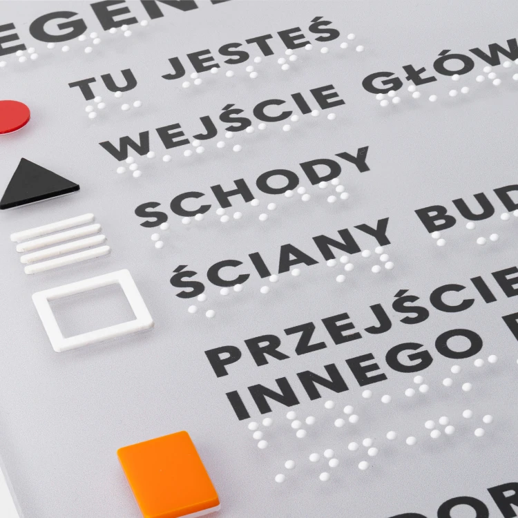 Mały plan tyflograficzny z pismem Braille'a - plexi i ADA - wym: 420x297mm - TAB534