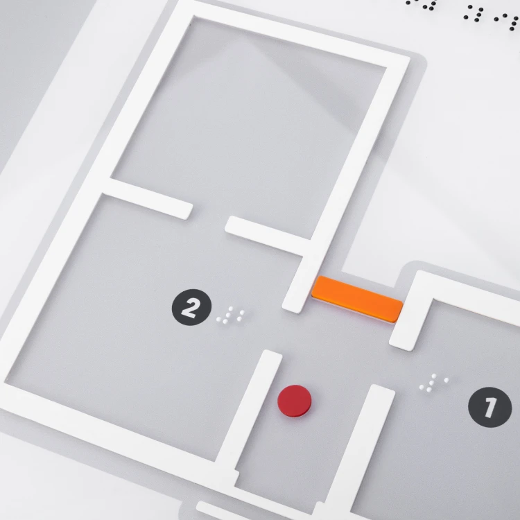 Mały plan tyflograficzny z pismem Braille'a - plexi i ADA - wym: 420x297mm - TAB534