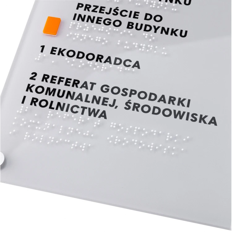 Mały plan tyflograficzny z pismem Braille'a - plexi i ADA - wym: 420x297mm - TAB534