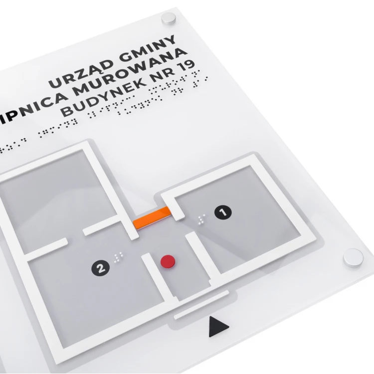 Mały plan tyflograficzny z pismem Braille'a - plexi i ADA - wym: 420x297mm - TAB534