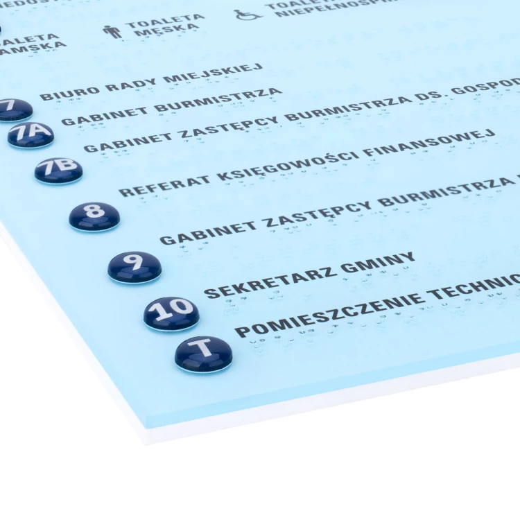 Mały plan tyflograficzny z pismem Braille'a - plexi, ADA i laminat - wym: 445x350mm - TAB552