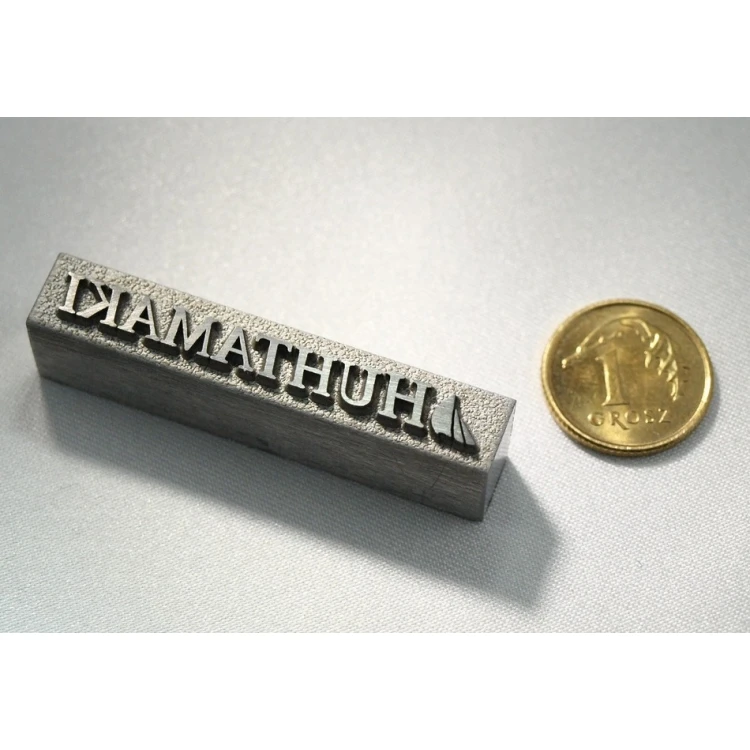 Matryca / stempel stalowy 42x7mm głębokość graweru około 1mm