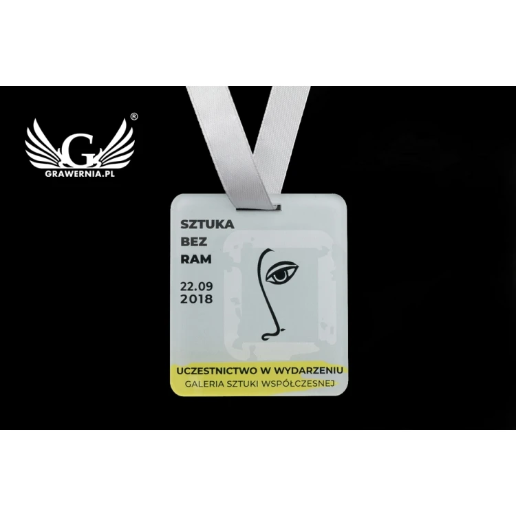 Medal akrylowy druk UV - Art - wymiary: 60x68mm - MGR071
