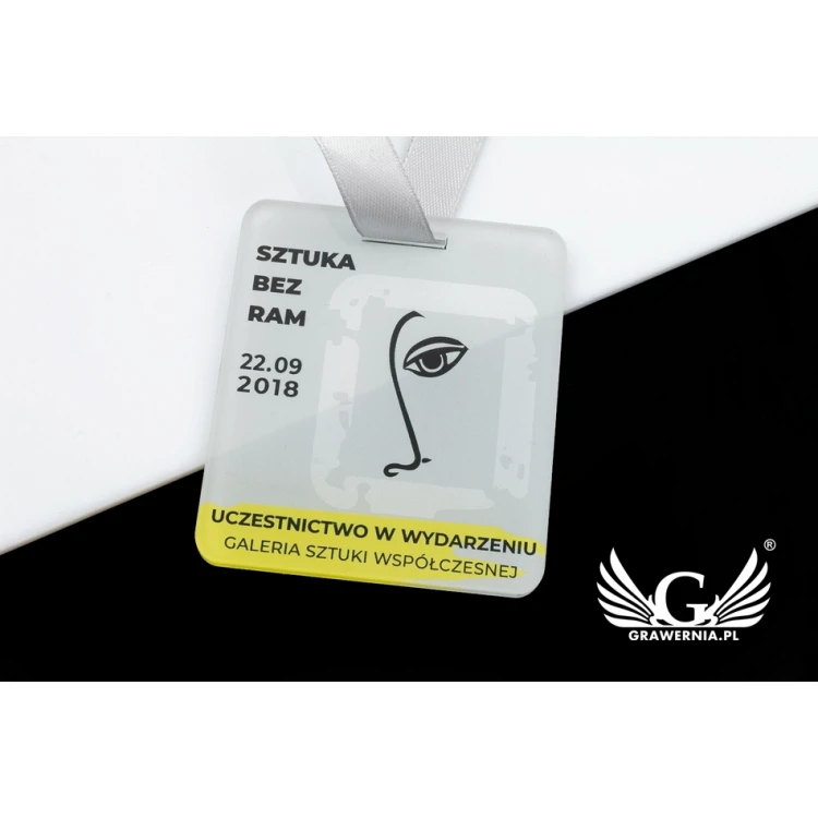 Medal akrylowy druk UV - Art - wymiary: 60x68mm - MGR071