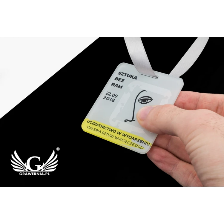 Medal akrylowy druk UV - Art - wymiary: 60x68mm - MGR071