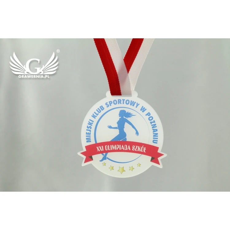 Medal z akrylu szronionego - druk UV - MAK001 - średnica 40 do 80mm