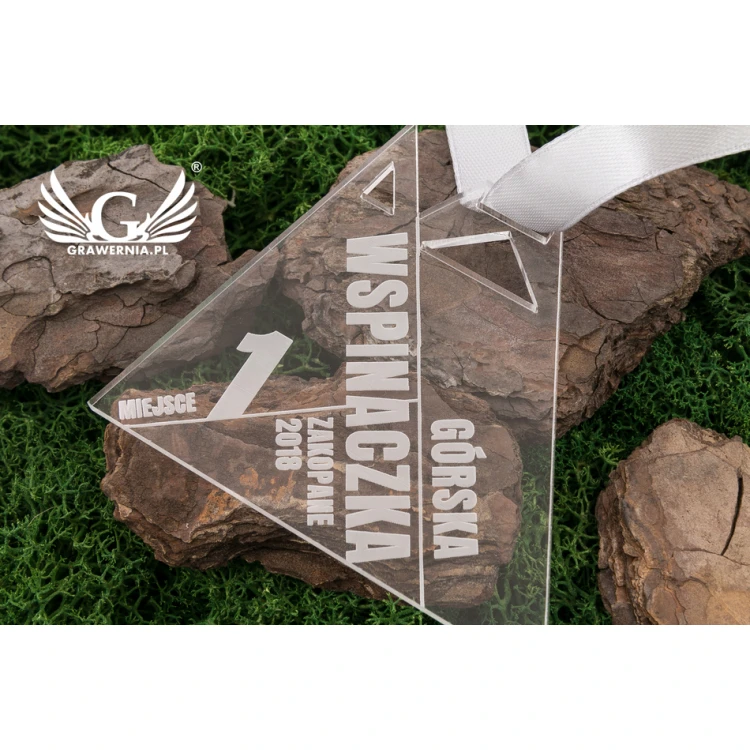 Medal akrylowy Górska Wspinaczka - wym: 79x66mm - gr. 3mm - grawer laserem - MGR029