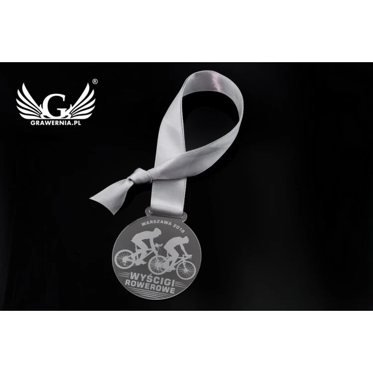 Medal akrylowy grawerowany laserem - średnica: 70mm - gr. 3mm - MGR045