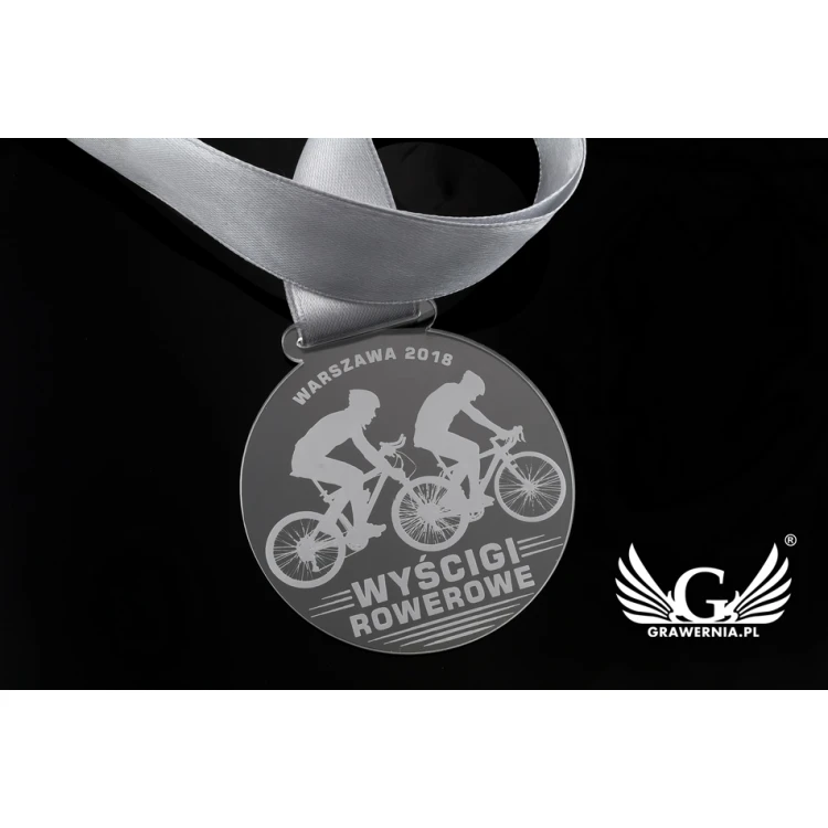 Medal akrylowy grawerowany laserem - średnica: 70mm - gr. 3mm - MGR045