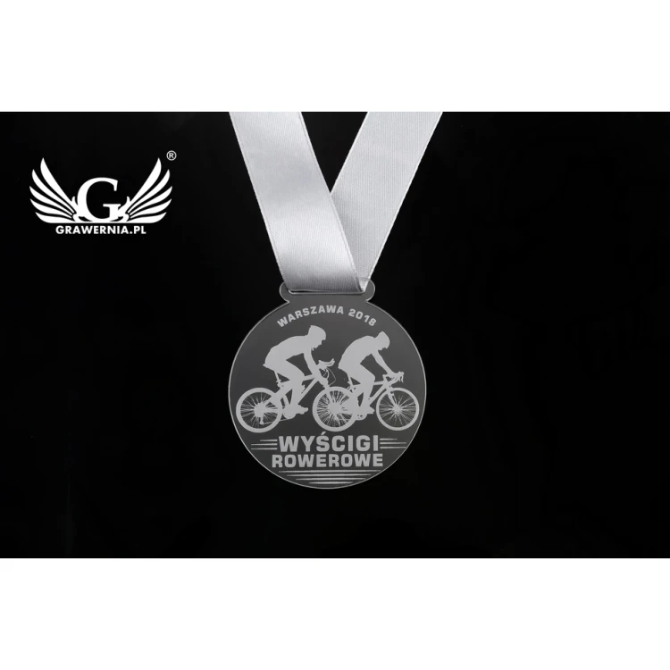 Medal akrylowy grawerowany laserem - średnica: 70mm - gr. 3mm - MGR045